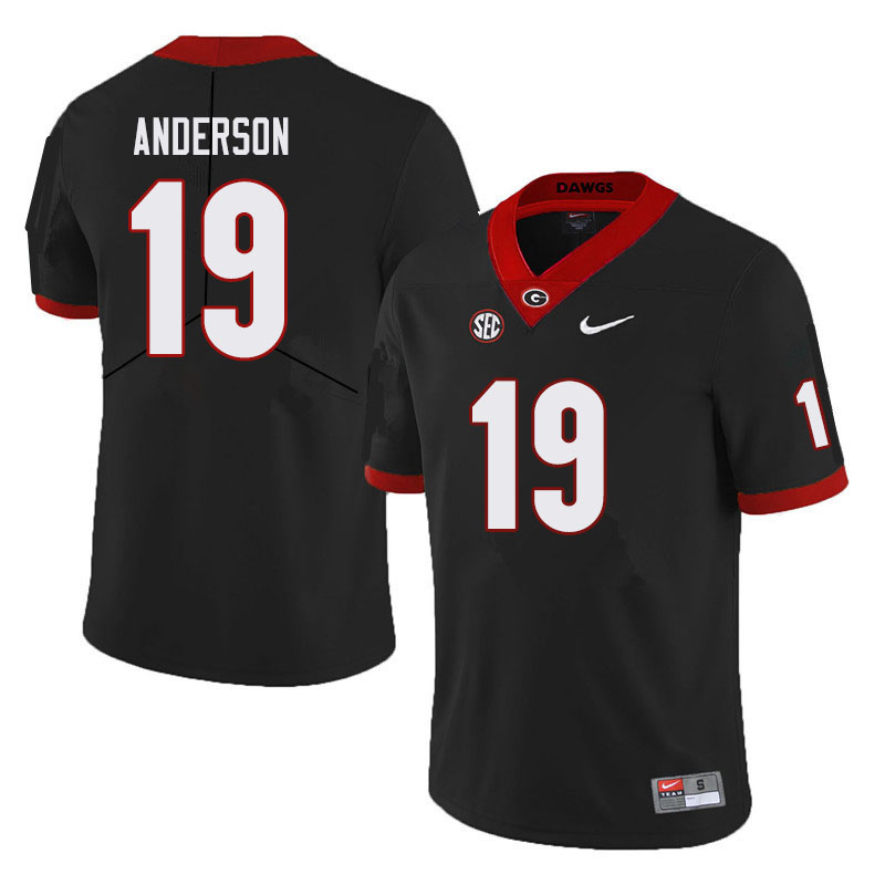 Men #19 Adam Anderson Georgia Bulldogs College Football Jerseys Sale-Black